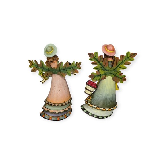 Joelson Industries Fall Angels Figurines Metal Leaf Wings Apples Sunflowers-2 - Picture 7 of 13